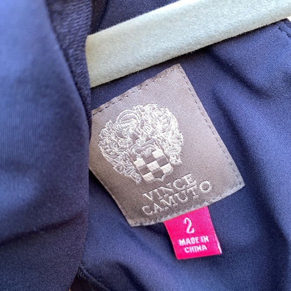 Vince Camuto purple rhinestone embellished neckline chiffon trapeze dress sz 2 - Picture 6 of 8